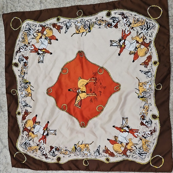 Equestrian Hunt Themed Silk Scarf - Picture 4 of 12